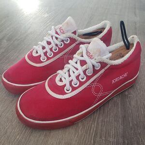 Vintage Jordache Lace Up Canvas Shoes Sneakers Womens Girls Size 3 Pink 8121GT